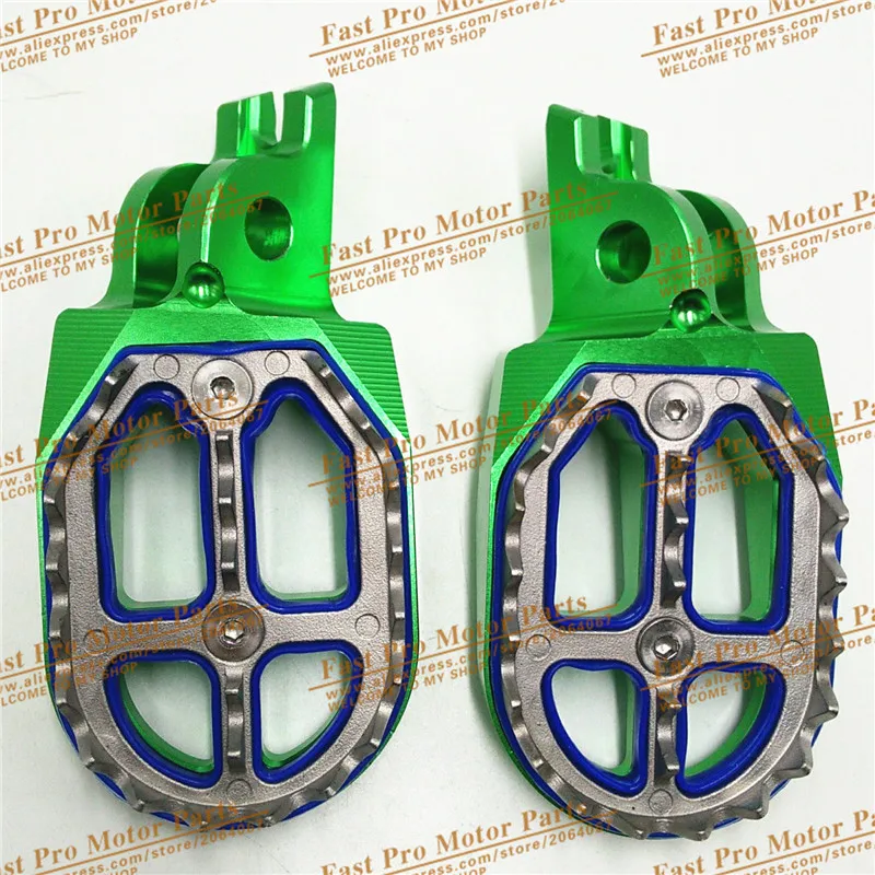 

Billet MX Wide Foot Pegs Rests Pedals For KLX KXF KLX450R KXF250 KX250F KXF450 KX450F Motorcycle Motocross Enduro Motar