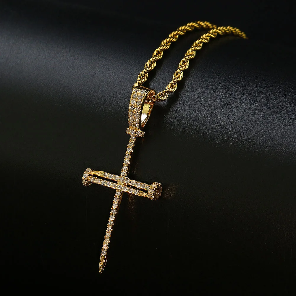 TOPGRILLZ Hip Hop Ankh Cross Pendant Necklace Micro Pave AAAA+