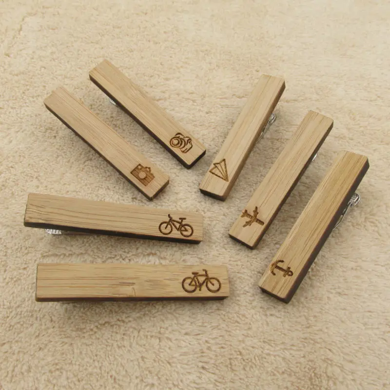 

Classic Wooden Bike Bicycle Anchor Tie Clip For Men Sterling Wood Jewelry Necktie Clips Pin