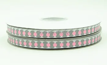 

Q&N ribbon 3/8inch 9mm 140916035 with Glitter Dots Printed grosgrain ribbon 50yds/roll free shipping