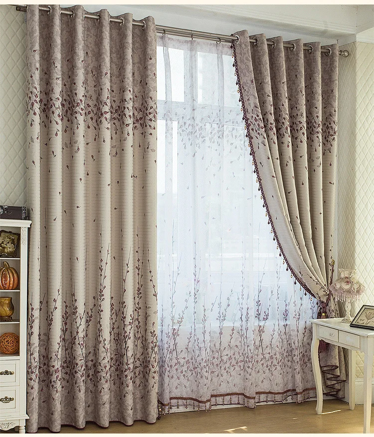 Customized Modern Double Sides Blackout Window Gray Curtains