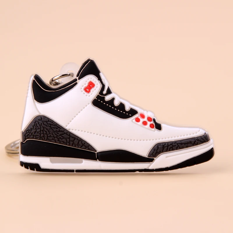 Мини Jordan 3 брелок обуви Для мужчин Wome/дети c логотипом отличный подарок для баскетбола брелок-кроссовок для ключей ключ держатель porte Clef - Цвет: Picture Color1