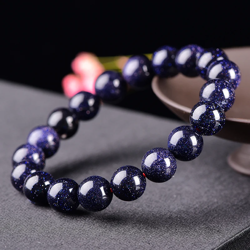 10 мм натуральный материал энергетические камни Синий Авантюрин Браслеты, круглые бусины браслет для розовых женщин кристалл кварца ювелирные изделия любовь подарок