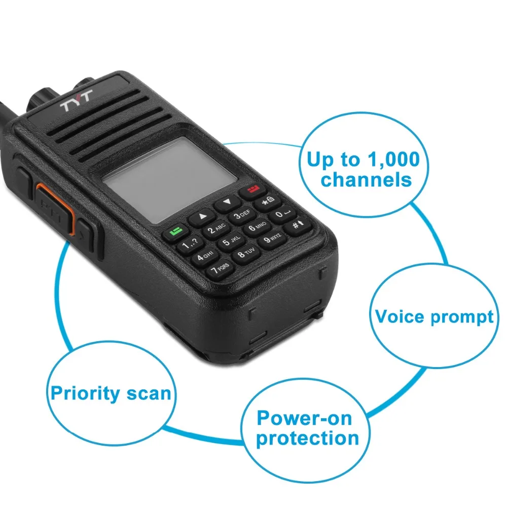 MD-380 DMR радио Совместимо с Motorola Tier1/2 двухдиапазонный UHF VHF 5 Вт TYT DMR цифровая рация md380 Baofeng DMR DM-8HX