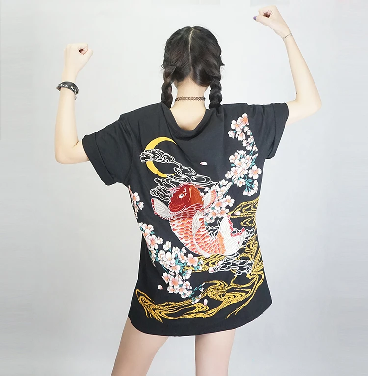 Punk Funk Rock T Shirt Harajuku 21 Japan Yokosuka Embroidery Dragon And Koi Baseball Uniform Unisex Fashion Vintage Shirt T Shirt Harajuku Harajuku Fashionrock T Shirt Aliexpress