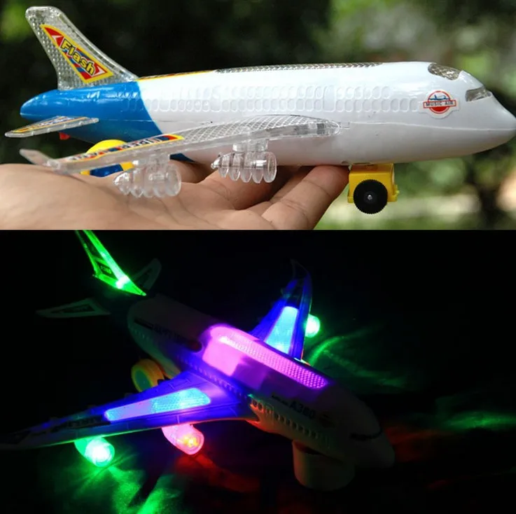 Electric Universal Rotating Light Music Airbus Toy Unisex Plastic 2 4 Years Electronic Flashing