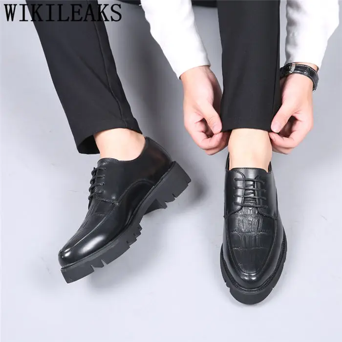 Мужская обувь с перфорацией типа «броги», официальная итальянская брендовая мужская модельная обувь, кожаная классическая обувь, мужская офисная обувь, sapato oxford masculino ayakkabi - Цвет: 1