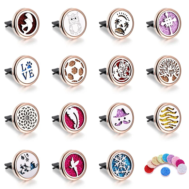 

Dolphin butterfly Removable Stainless Steel Car Essential Oil Diffuser Necklace Rose Gold Perfume Diffusion Aroma Spread Locket