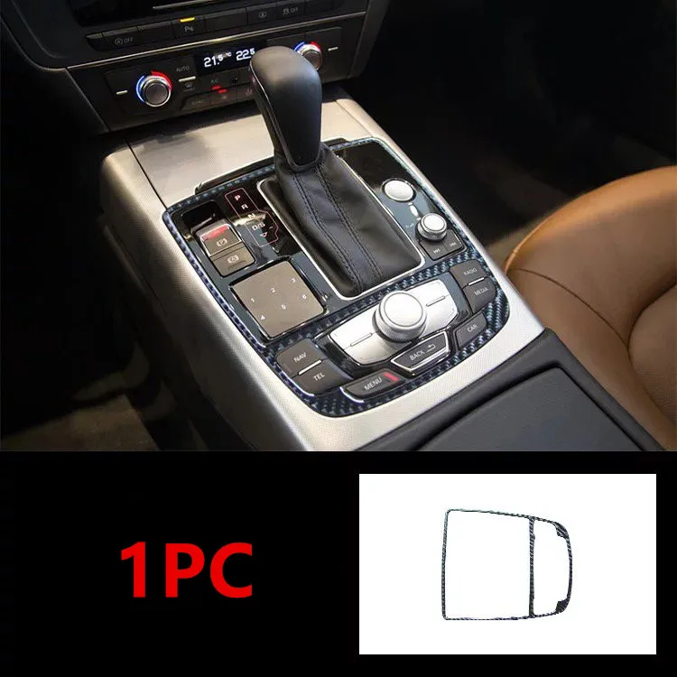 

For Audi A6L/A7 2012-2018 1PC Real Carbon Fiber Car Gear Shift Knob Frame Cover Trim Moldings Stickers Car Styling Accessories