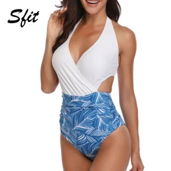Sfit Summer Women Sexy Halter Piece Swimsuit Cross High Waist Swimwear Push Up Mujer Biquini maillot De Bain Femme 2019 Fashion Sfit Summer Women Sexy Halter Piece Swimsuit Cross High Waist Swimwear Push Up Mujer Biquini maillot De Bain Femme 2019 Fashion