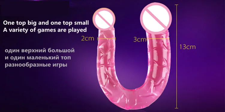 3 Colors Flexible Double Dildo Long Penis Dual Penis Each Top Different Sizes Penetration Dildos Lesbian Sex Products 3