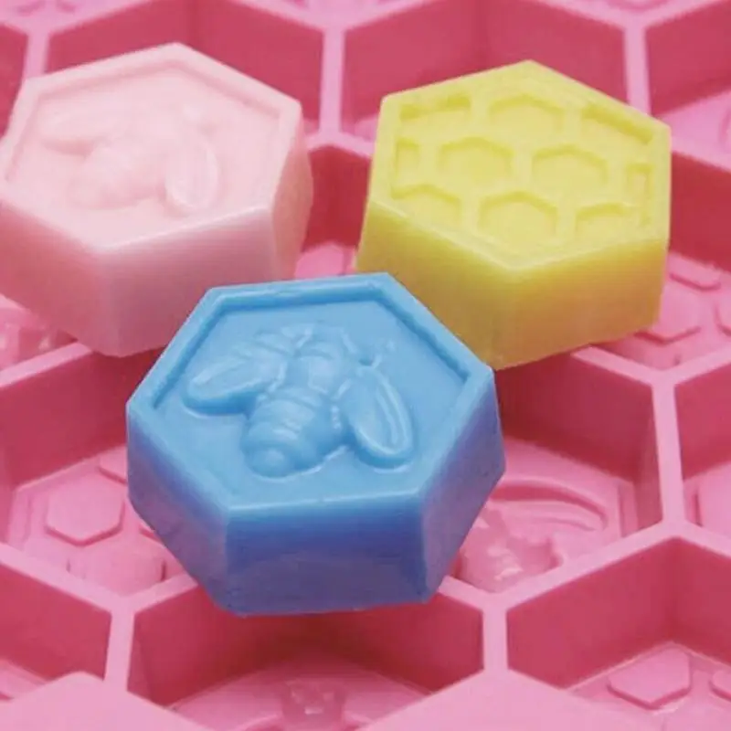 

19 Cell Silicone Bee Honeycomb Cake Chocolate Soap Mold Honey Bee Wedding Silicone Soap Mold Crafts Cube DIY Handmade Soap