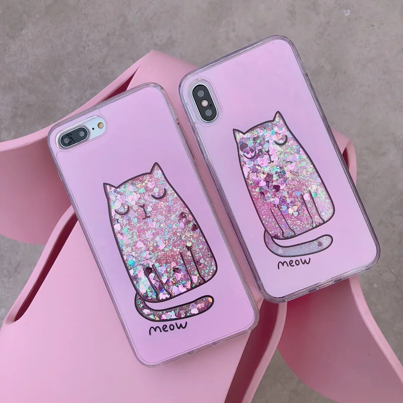 Чехол для телефона Fat Meow Kitty розовый блестящий чехол с закрытыми глазами iphone 6/6S 7 8