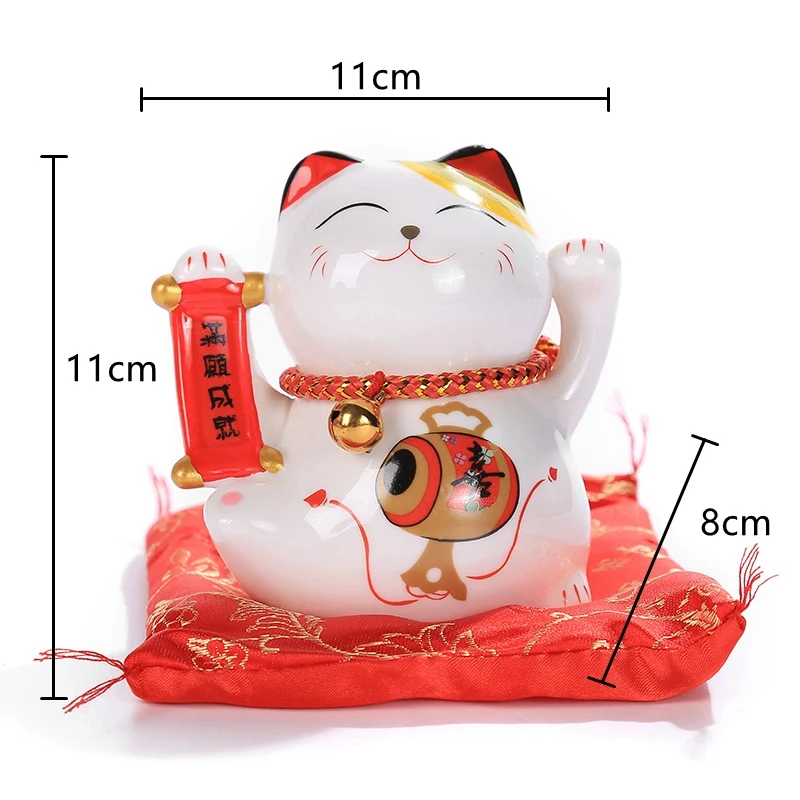 4 дюймов керамическая статуэтка Maneki Neko Lucky Cat Копилка Фортуна украшения "кошки" копилка фэн-шуй бизнес подарок - Цвет: A