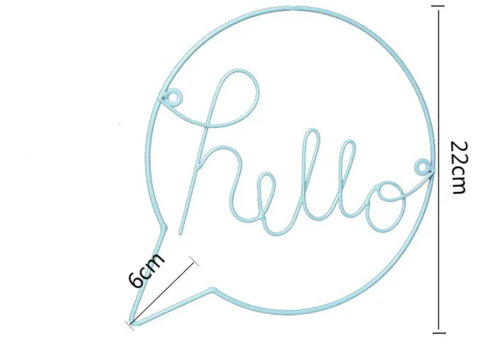 Домашний декор железные настенные Висячие буквы Hello дисплей разноцветный