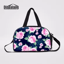 Dispalang пользовательские Дорожные сумки с независимой обуви карман выходные мешок руки Чемодан сумка цветочные принты путешествия вещевой мешок