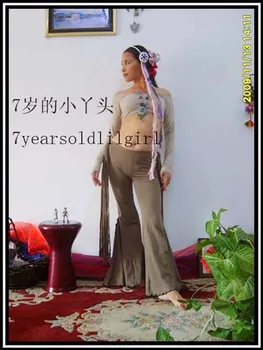 

Lycra cotton tribal Belly dance Sharp corners flare Pants with tape AJ28