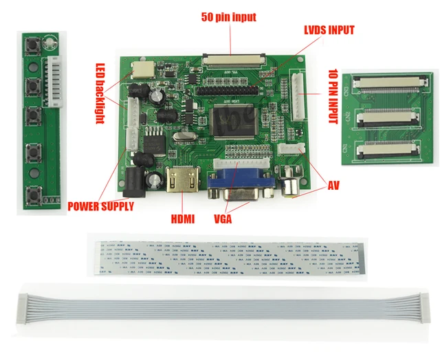 1pc Universal HDMI VGA 2AV 50PIN TTL LVDS Controller Board Module ...