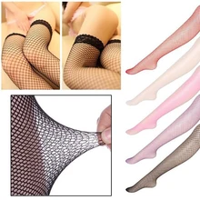 Новинка, женская сексуальная сетка, чулки для женщин, сексуальные чулки, эластичные леггинсы, кружевной верх, ажурные чулки до бедра