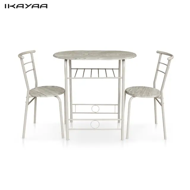iKayaa Modern Dining Set Metal Frame 3PCS Breakfast Dining Table Set ... iKayaa Modern Dining Set Metal Frame 3PCS Breakfast Dining Table Set ...