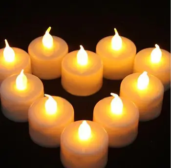 

LED Tealight Battery Operated Flickering Flicker Flameless 12 pcs Candles Light for Wedding Birthday Party Christmas Home