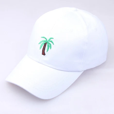 Повседневное мужские папа шляпа кокосовой пальмы вышивка Бейсбол Кепки Для женщин летнего отдыха и путешествий; пляжные кепки для защиты от солнца Кепки s надпись: Hip Hop Gorra Snapback - Цвет: Белый
