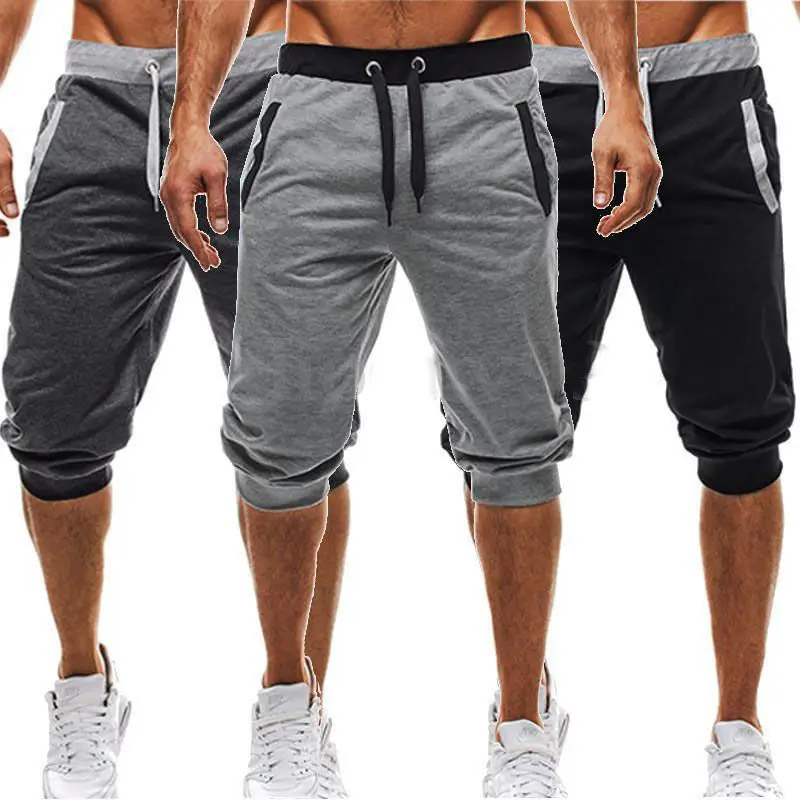Мужские брюки, тренировочные штаны-шаровары, Штаны Слаксы, повседневная спортивная одежда для бега, Мешковатые стильные мужские штаны длиной до икры