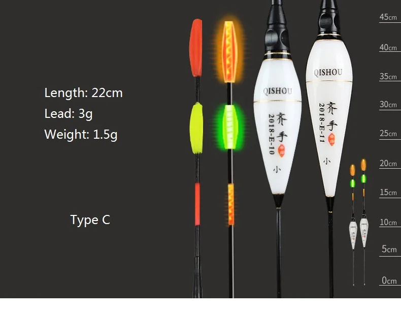 Flutuador de Pesca da Noite Fina com Cauda do Diodo Emissor de Luz e Corpo Sensível e Claro Pces 3 3 Esporte e Lazer