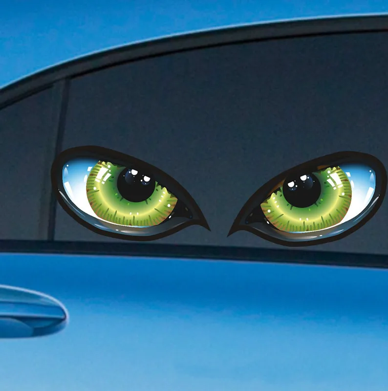 3D Eyes Car Rear View Mirror Sticker Outer Body Auto Decal SUV Vinyl