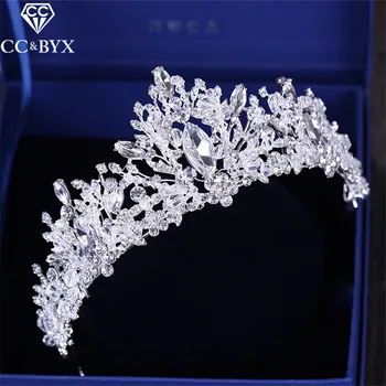

CC Tiaras And Crwons Hairbands Luxury Shine Full Crystal Stone Engagement Wedding Hair Accessories For Bride Party Jewelry XY114