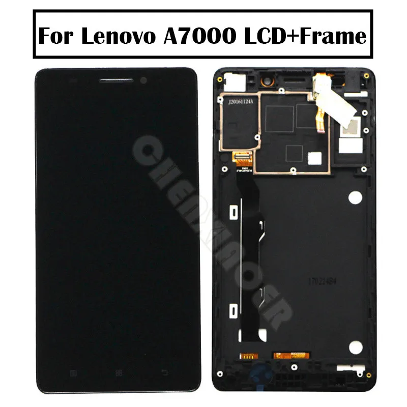 

100% Test warranty Lcd complete For Lenovo A7000 LCD Display Touch Screen Digitizer Replacement Parts with frame