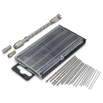 

Hand Twist Drill+20pcs Micro High Speed Steel Bits Jewelers Sliding Drilling Spiral Tool Drill Bit Watch Repair Tools