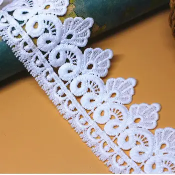 

15Yards 5cm Thicken White Lace Trim Embroidered Lace Fabric Sewing Lace Ribbon Skirt Apparel Trims Delicate Scalloped Applique