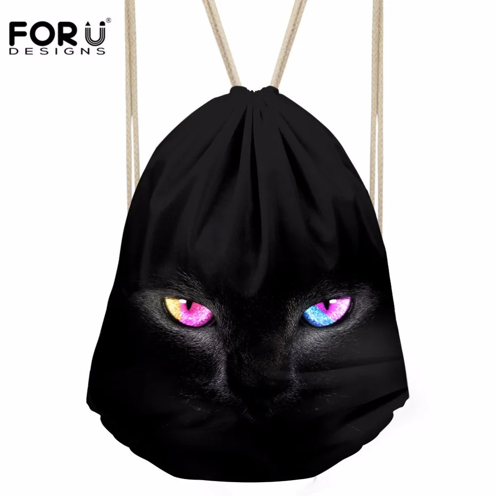 Forudesigns Для Мужчин's Повседневное drawstring сумка животных Волк Средства ухода для век печати рюкзака подросток мини пляжная сумка для детей