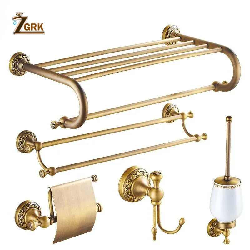 Online ZGRK Alle Kupfer Gebürstet Bad Serie Europäischen Moderne Handtuch Ring Wc Papier Halter Tasse Halter Robe Haken Bad Hardware