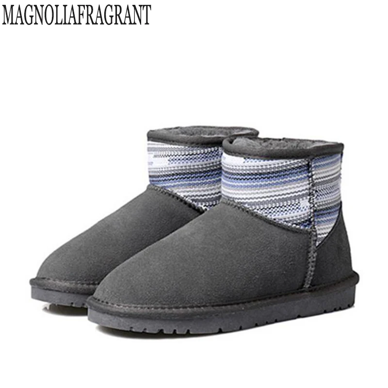 

Women's boots new snow boots Genuine Leather Ankle boots Cowhide wool color comfortable Winter shoes Warm women's cotton shoes k