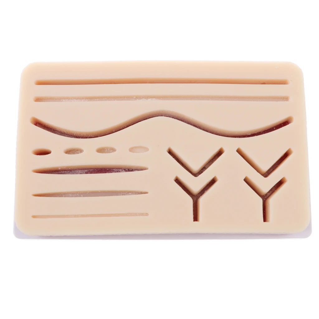 2 Sets Human Skin Wound Suture Pads & 3-Layers Skin Models Suturing Repeated Practice Kits Medical Teaching Tools