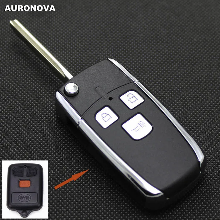 

AURONOVA New Upgrade Flip Folding Key Shell for BYD F3 F3R Replacement 3 Buttons Remote Car Key Case