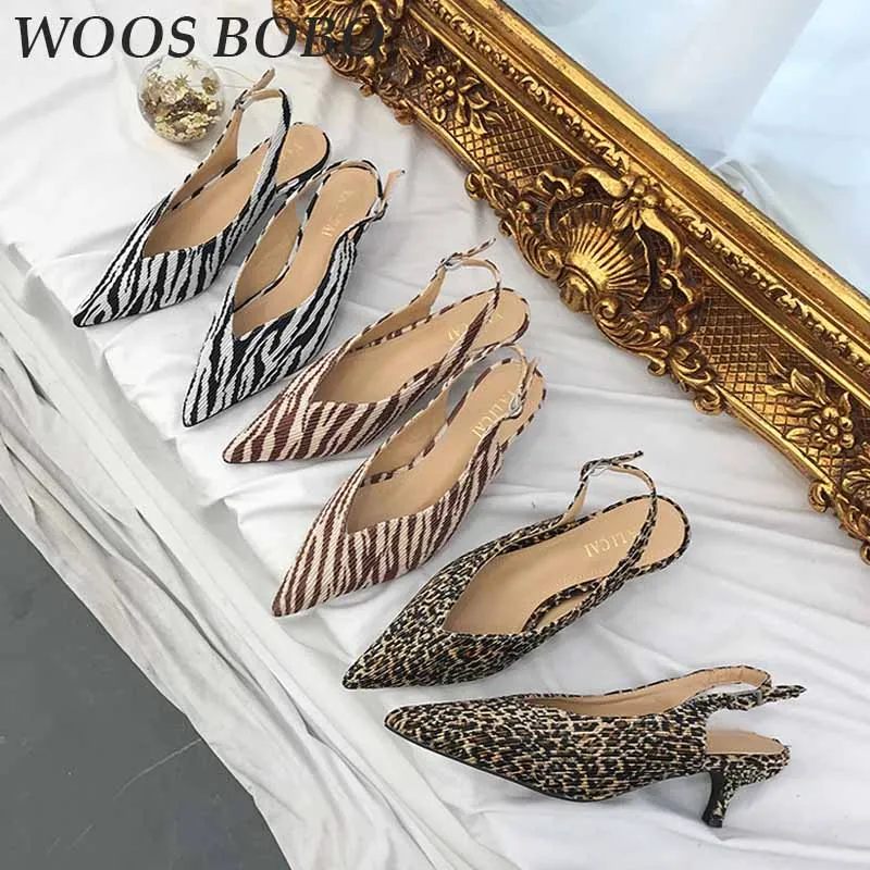 

2019 Pointed Toe Summer Fashion Womens Pumps Zebra Stripes Women High Heels Sandals Leopard Sexy Concise Female Single Shoes