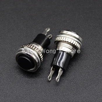 

5pcs/LOT black 10mm Thread Multicolor 2 Pins Momentary Push Button Switch 3A/125V 1A/250V DS-316