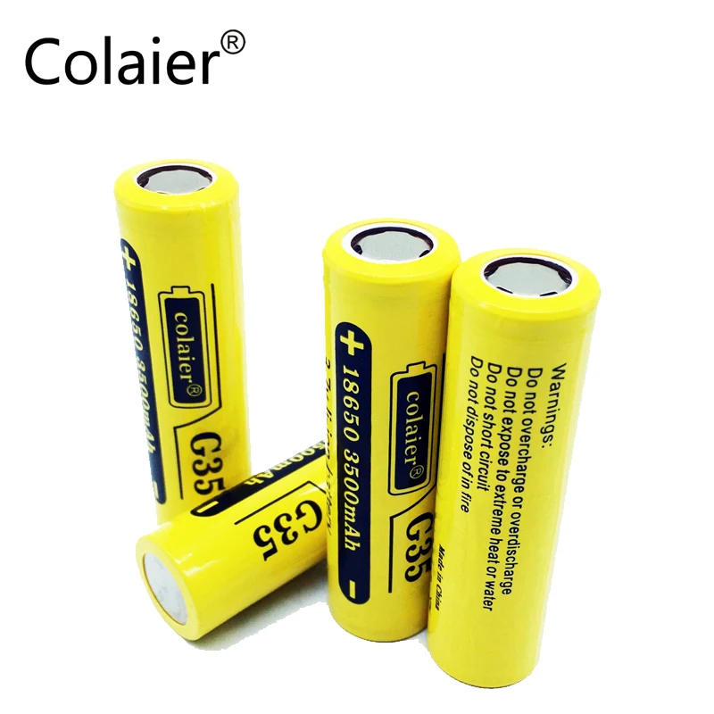 4 шт. литий ионные перезаряжаемые батарейки Colaier 18650 3400 мАч 3500 G35 3 7 в 20 А литиевая батарея с высоким потоком