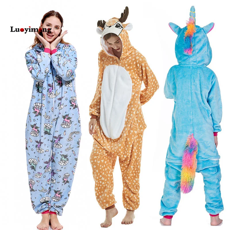 

Kigurumi Women Rainbow Unicornio Pijama Animal Onesies Totoro Pajamas Pyjamas Adult Costumes Sleepwear Home Clothing Plus Size