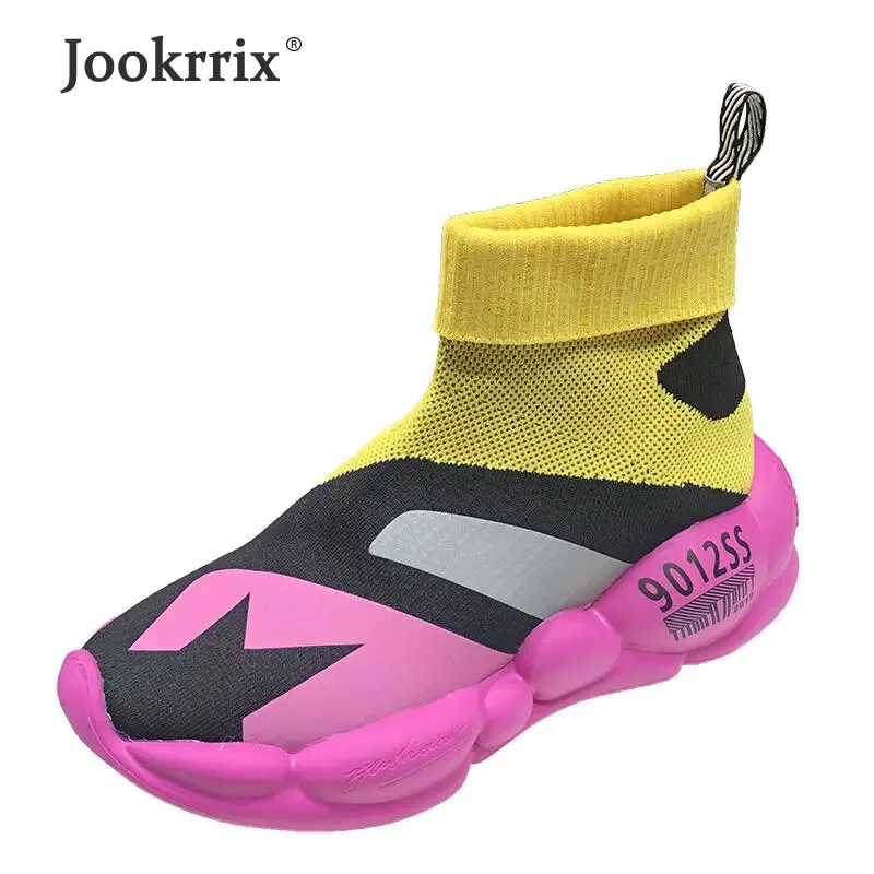 

Jookrrix 2019 Summer Lady Brand High Top Sneakers Fashion Comfortable Sock Platform Shoes Women Fashion Chunky Shoes