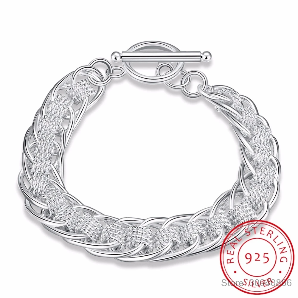 Высокое качество дамы браслет 925 серебро Много круг Шарм Браслеты изысканные ювелирные для женщин мужчин оптом