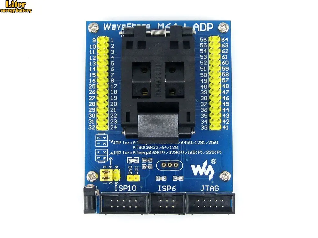 Программируемый адаптер M64 + ADP AVR тестовое гнездо IC для ATmega64 ATmega128 TQFP64 бесплатная