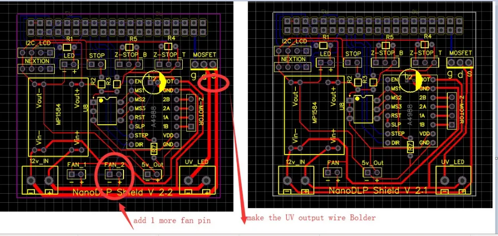 1 шт. Nanodlp V2.2 PCB двойная печатная плата для Nanodlp щит V2.2 PCB для SLA Nano принтер Thingiverse TOS