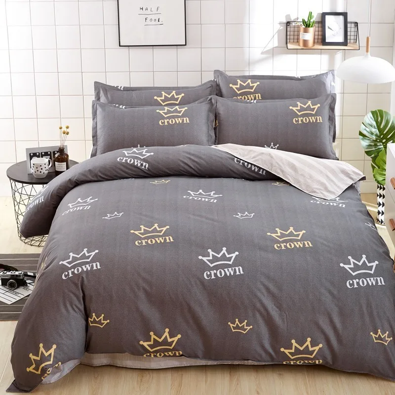 الانقلاب المنسوجات المنزلية القطن الفراش حاف الغطاء مجموعة مسطح ملاءات المخدة أغطية سرير الملكة الملك حجم 3 أو 4 قطع