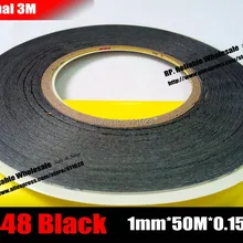 2 рулона(1 мм* 50 м), супер тонкий 3 м двухсторонняя клейкая черная наклейка для iphone ipad планшет телефон сенсорный экран Стекло подарочная упаковка уплотнение