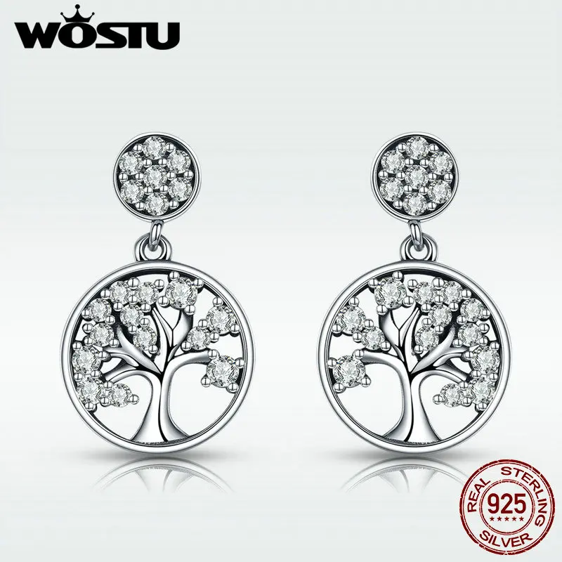 Женские серьги подвески WOSTU подлинные из стерлингового серебра 925 пробы модные