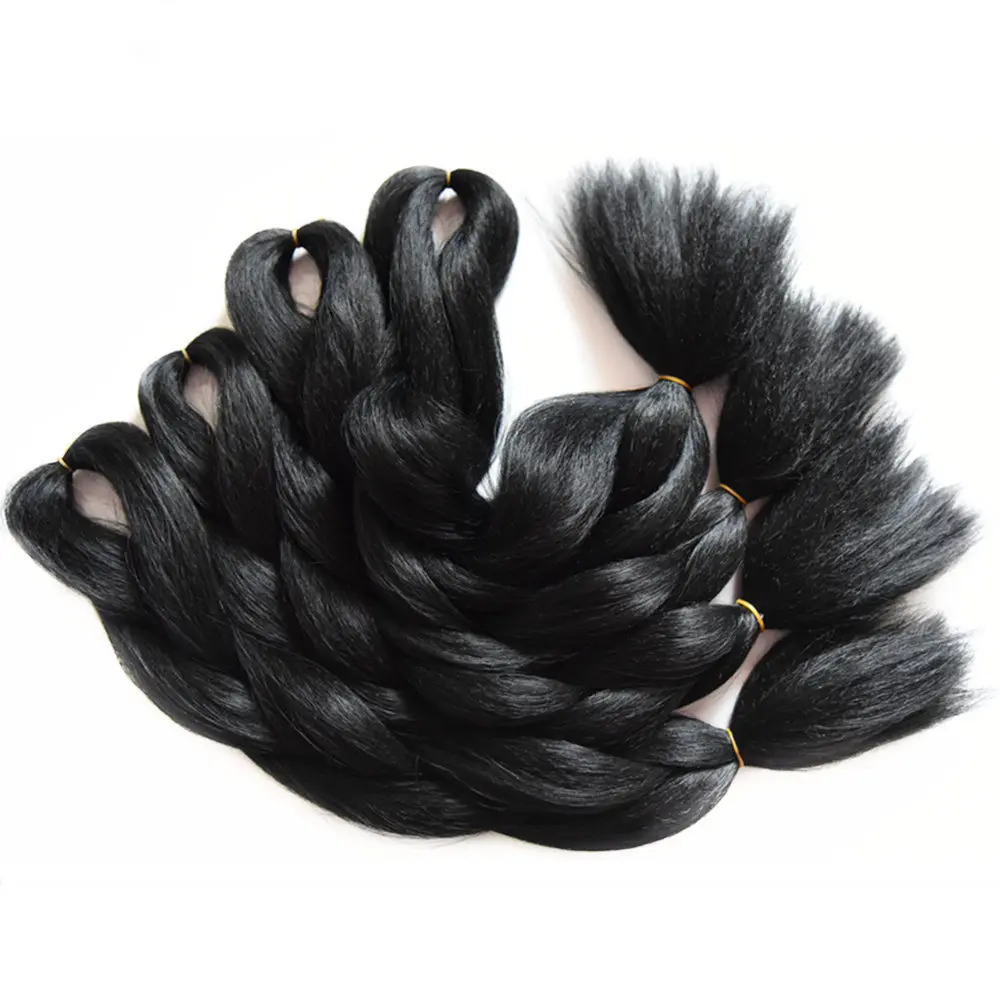 Feilimei 10 шт. Омбре синие волосы для заплетания для наращивания Два Тонированные большие синтетические косы черные/фиолетовые/серые/розовые/пряди волос - Цвет: #350